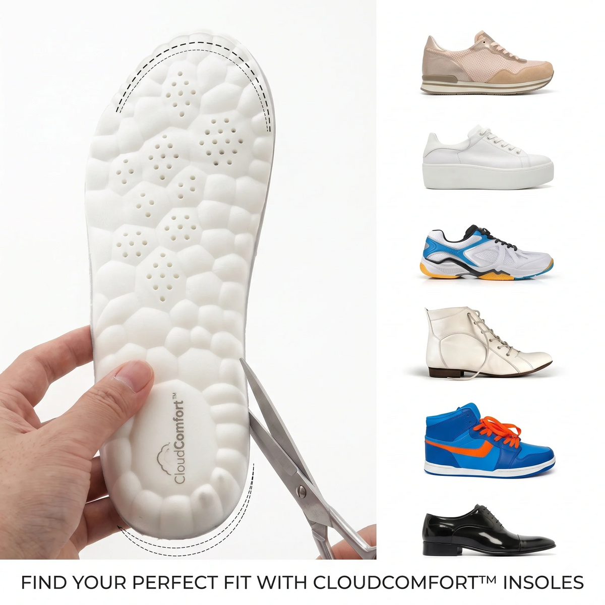 CloudComfort™ — Shoe Insoles | Lightweight Memory Foam | Arch Support