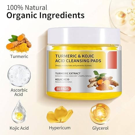 Turmeric & Kojic Acid Cleaning Pads Pack Of 2 (50 pads easch)