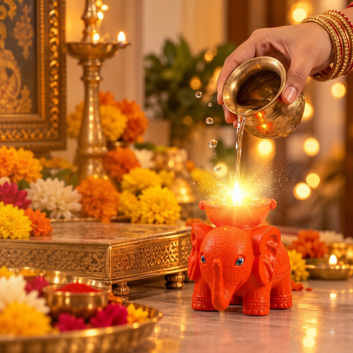 Elephant Diya Candle Holder (Set of 2)